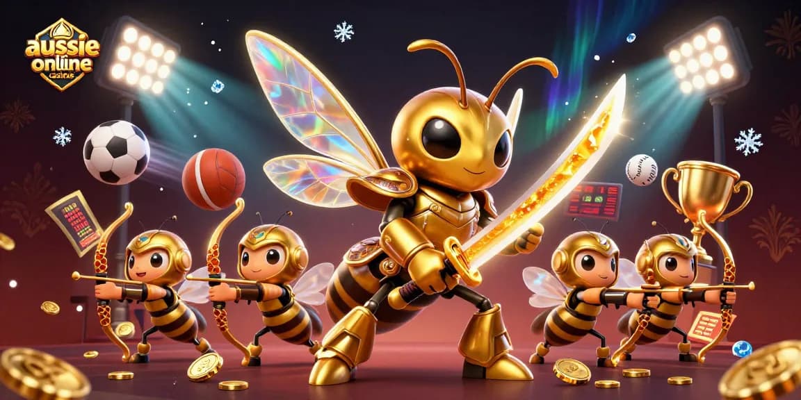 Join the action at aussie online casinos with vibrant characters and dynamic gaming elements.