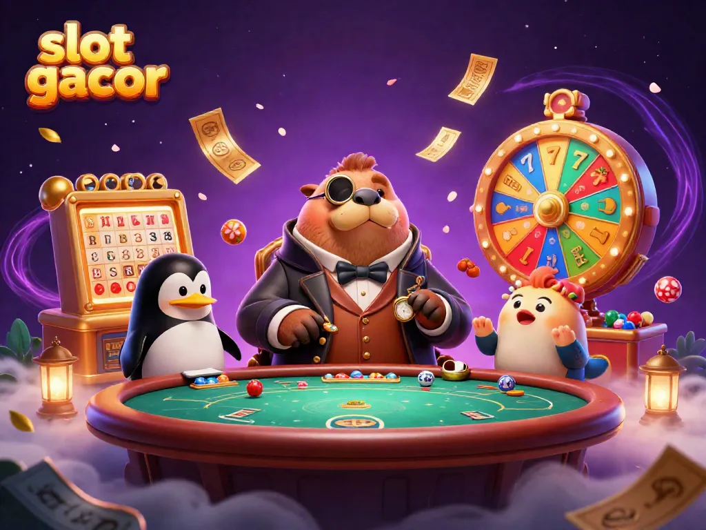 Experience slot gacor thrills with our lively 3D casino scene featuring amazing characters and vibrant game elements!