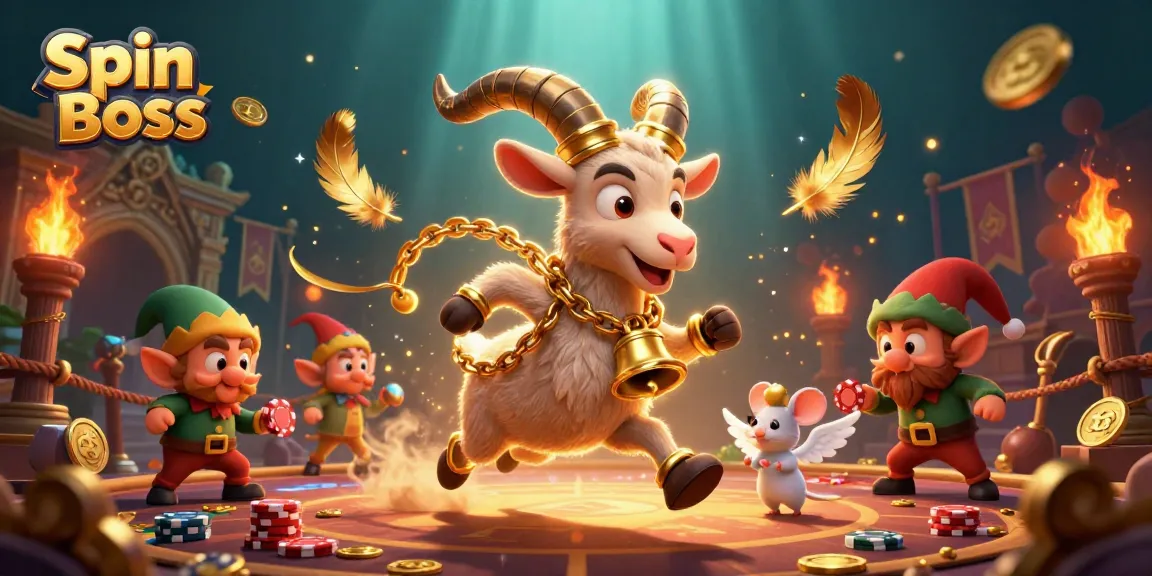 Experience Spin Boss as a 3D casino scene filled with fantasy elements and playful characters.